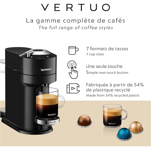 Nespresso Vertuo Next Premium Coffee and Espresso Machine by Breville - Classic Black