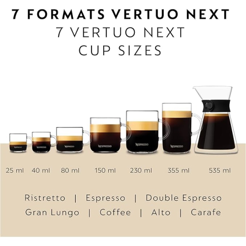 Machine à café/espresso Nespresso Vertuo Next Premium par Breville avec moussoir à lait Aeroccino - Noir classique