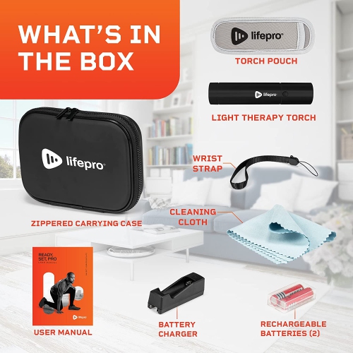 LifePro Portable Red Light Therapy Torch - Powerful Infrared Light Therapy in a Pocket Size Red Light Therapy Device for Body and face with Blue