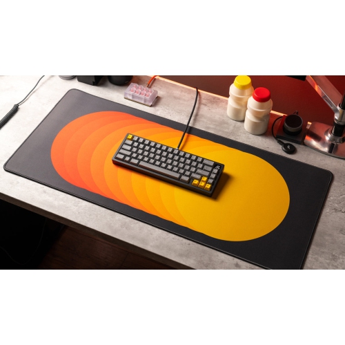 ONEofZERO Large Premium Desk Pad for Home, Office and Gaming, Anti-Slip Rubber Bottom Boundless and Sound Dampening, 40cm x 90cm (W), Solar Flare