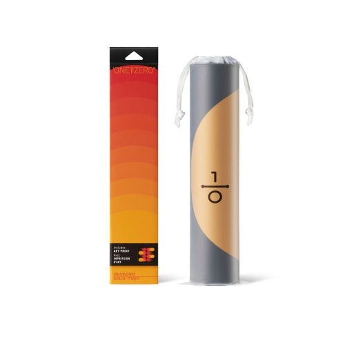 ONEofZERO Large Premium Desk Pad for Home, Office and Gaming, Anti-Slip Rubber Bottom Boundless and Sound Dampening, 40cm x 90cm (W), Solar Flare