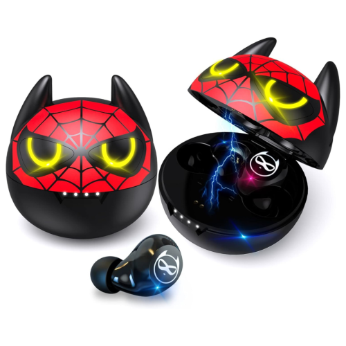 Kids Wireless Earbuds, Noise Reduction Earbuds for Kids Bluetooth 5.0 Waterproof in-Ear Headphones with Mic and Charging Case, Deep Bass Touch