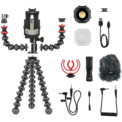JOBY GorillaPod Mobile Vlogging Kit Flexible Tripod, Phone Holder, Microphone, Light, Vlogger, IRL, Youtuber, Mobile, Conten