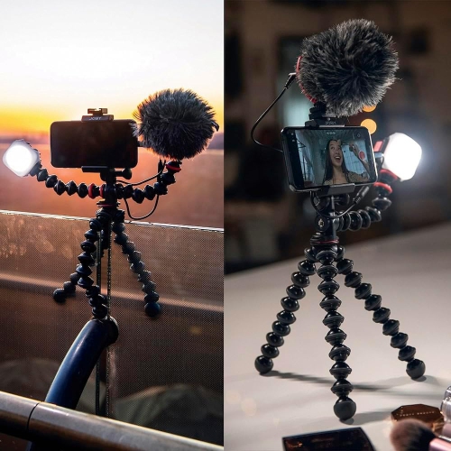 JOBY GorillaPod Mobile Vlogging Kit Flexible Tripod, Phone Holder, Microphone, Light, Vlogger, IRL, Youtuber, Mobile, Conten
