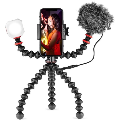 JOBY GorillaPod Mobile Vlogging Kit Flexible Tripod, Phone Holder, Microphone, Light, Vlogger, IRL, Youtuber, Mobile, Conten