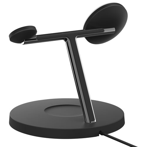 Refurbished Belkin MagSafe 3-in-1 Wireless Charging Stand for iPhone 15/14/13/12, Apple Watch & AirPods - Black
