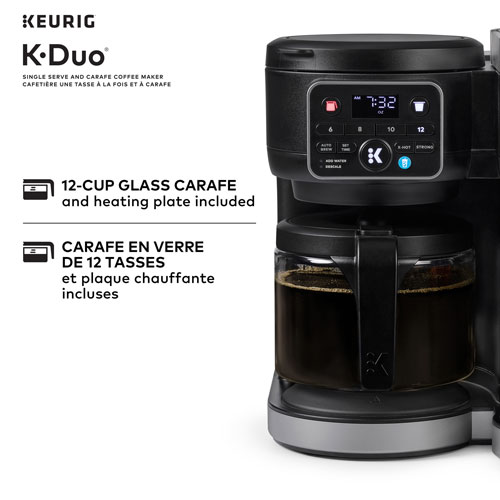 Cafetière pour une tasse ou une carafe K-Duo de Keurig - Noir