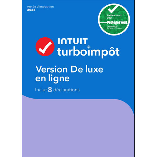 TurboImpôt Édition de luxe en ligne 2024 - 1 utilisateur - 8 déclarations - Français - Téléchargement numérique