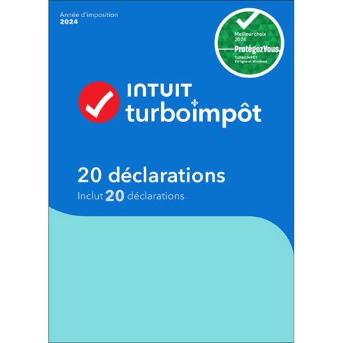 TurboImpôt 20 Déclarations 2024 - 3 utilisateurs - 20 déclarations - Français - Téléchargement numérique