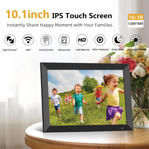 32GB Wi-Fi Digital Photo Frame,10.1 Inch Digital Picture Frame, HD IPS LCD Touchscreen, Motion Sensor, Auto-Rotate, Quick and Easy Share Photos or