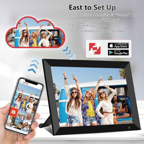 32GB Wi-Fi Digital Photo Frame,10.1 Inch Digital Picture Frame, HD IPS LCD Touchscreen, Motion Sensor, Auto-Rotate, Quick and Easy Share Photos or