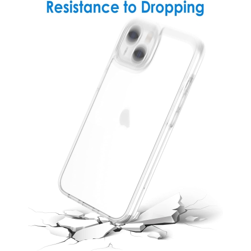 Étui pour iPhone de 13 6,1 po, étui antichoc, résistant au jaunissement, arrière transparent antirayure