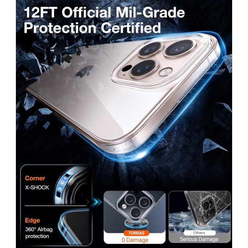 Crystal Clear Designed for iPhone 16 Pro Max Case, [Ultra-Thin] [Anti-Yellowing] [Military Drop Protective] Slim Soft Silicone TPU Cover for iPhone