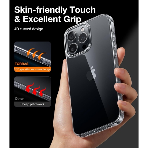 Crystal Clear Designed for iPhone 16 Pro Max Case, [Ultra-Thin] [Anti-Yellowing] [Military Drop Protective] Slim Soft Silicone TPU Cover for iPhone