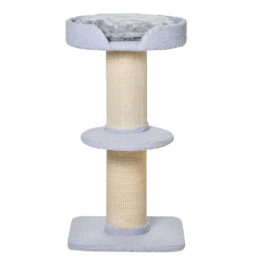 PawHut 36"H Large Cat Scratching Post for Indoor Cats, Bold Cat Tree Multi-Level Kitty Tower with Sisal Mat Scratch Rope, Pet Bed, Removable Cushion,