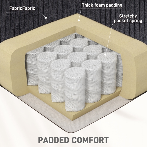 Fauteuil de massage inclinable à 8 points de HOMCOM, fauteuil inclinable manuel en velours côtelé pour le salon avec pochettes latérales,