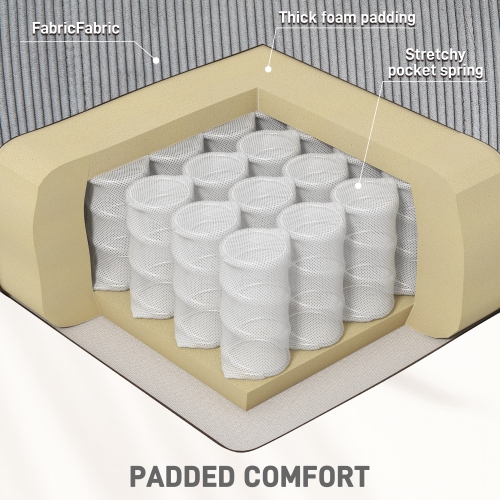 Fauteuil de massage inclinable à 8 points de HOMCOM, fauteuil inclinable manuel en velours côtelé pour le salon avec pochettes latérales,