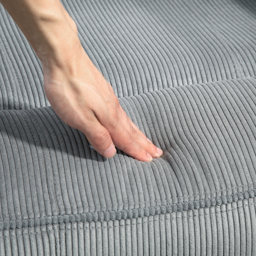 Fauteuil de massage inclinable à 8 points de HOMCOM, fauteuil inclinable manuel en velours côtelé pour le salon avec pochettes latérales,