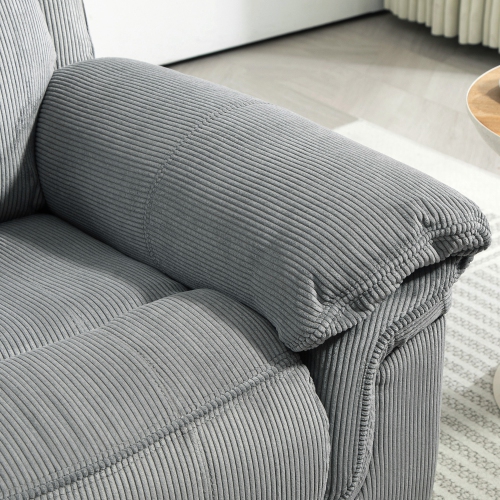 Fauteuil de massage inclinable à 8 points de HOMCOM, fauteuil inclinable manuel en velours côtelé pour le salon avec pochettes latérales,