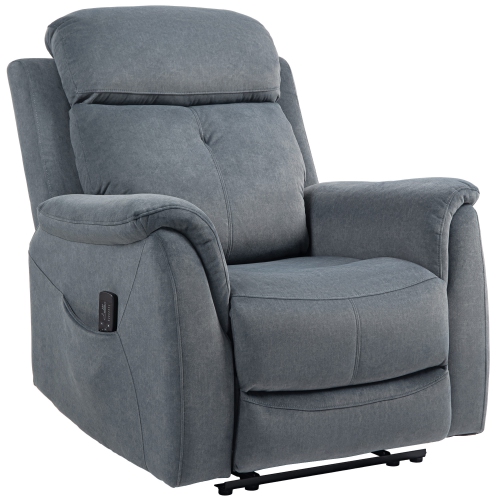 Fauteuil de massage inclinable de HOMCOM avec vibrations à 8 points, fauteuil inclinable manuel en tissu pour le salon avec pochettes latérales, télé