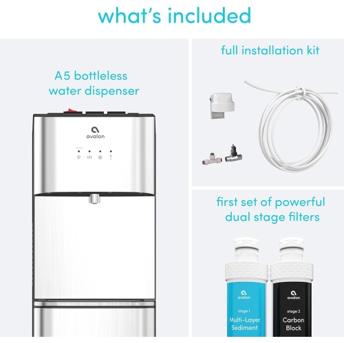 Avalon – Distributeur d'eau autonettoyante sans bouteille, 3 températures, certifié NSF/UL/Energy Star, acier inoxydable