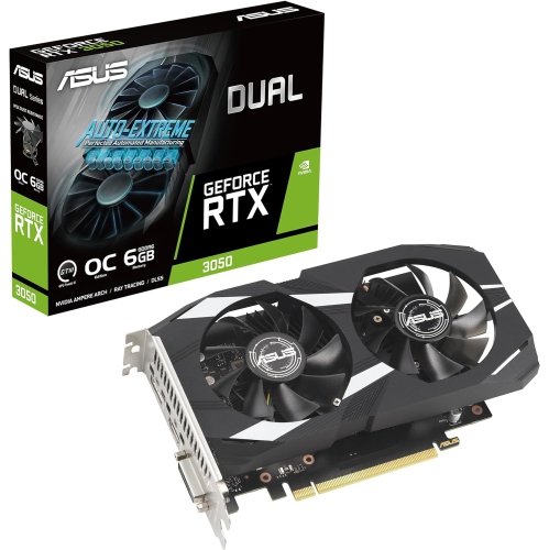 ASUS Dual NVIDIA GeForce RTX 3050 6GB OC Edition Gaming Graphics Card - PCIe 4.0, 6GB GDDR6 Memory, HDMI 2.1, DisplayPort 1.4a