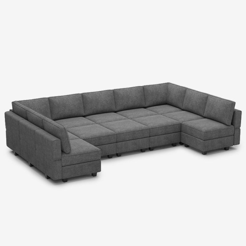 Image 1 de 9.. Belffin 12 Seats + 11 Sides Modular Terry Sleeper Sofa with Storage Seat