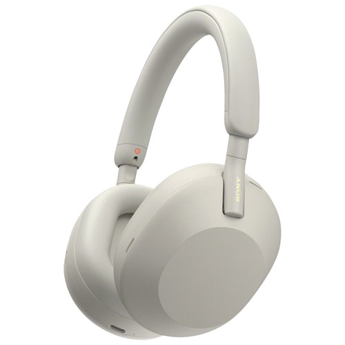 Image 1 de 5.. Remis à neuf - Casque d'écoute Bluetooth à suppression du bruit WH-1000XM5 de Sony - Argenté