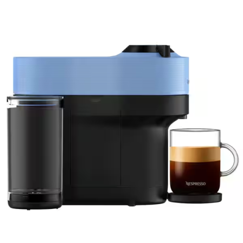 Machine à café et à espresso Vertuo Pop+ de Nespresso avec Aeroccino de De'Longhi, bleu Pacifique