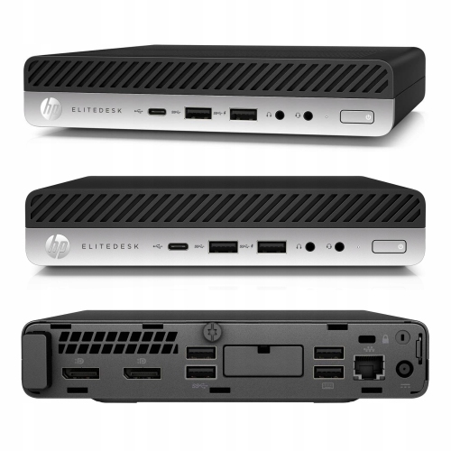 Image 1 de 5.. Remis à neuf - Mini-PC EliteDesk 800 G4 de HP à processeur Core i7-8700T d'Intel, mémoire vive 16&nbsp;Go, 512&nbsp;Go, SSD, Windows 11 Pro