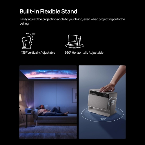 XGIMI HORIZON S Pro 4K UHD Home Theatre Projector for Movie/Gaming, SmartPhone,DLP, up to 200'' Screen Size, Projector Television w/Stand, Speaker,