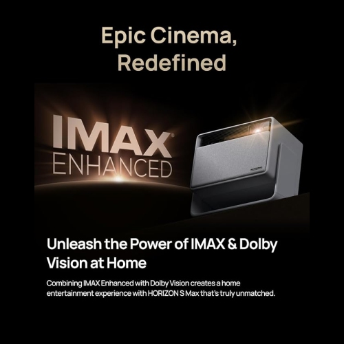 Projecteur de cinéma maison UHD 4K HORIZON S Max de XGIMI pour films/jeux, téléphone intelligent, taille d'écran jusqu'à 200 po, projecteur avec