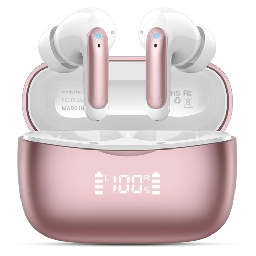 Image 1 de 4.. Wireless Earbuds, Headphones Bluetooth 5.3 with HiFi Stereo Sound, Bluetooth Earbuds with 4 ENC Noise Canceling Mics, 56 Hrs Playtime in Ear