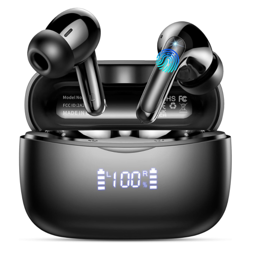 Image 1 de 4.. Wireless Earbuds, Headphones Bluetooth 5.3 with HiFi Stereo Sound, Bluetooth Earbuds with 4 ENC Noise Canceling Mics, 56 Hrs Playtime in Ear