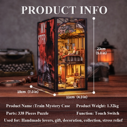 Casse-tête en bois de 3D - Coffret mystère de train - 338 pièces