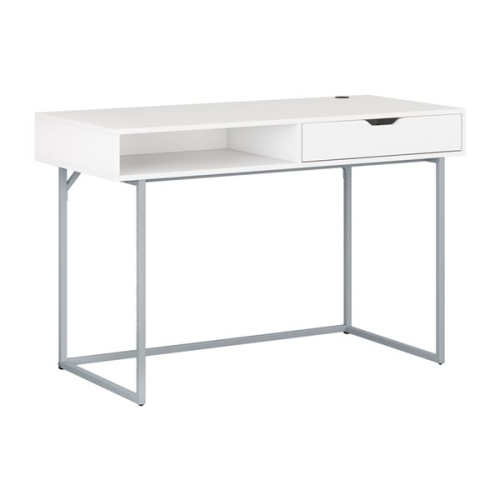 Bureau d'ordinateur moderne de 47&nbsp;po Auston de CorLiving, blanc