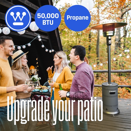 Radiateur de patio au propane en acier inoxydable de style champignon gris mat de Westinghouse