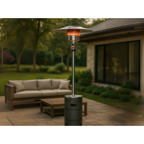 Radiateur de patio au propane en acier inoxydable de style champignon gris mat de Westinghouse