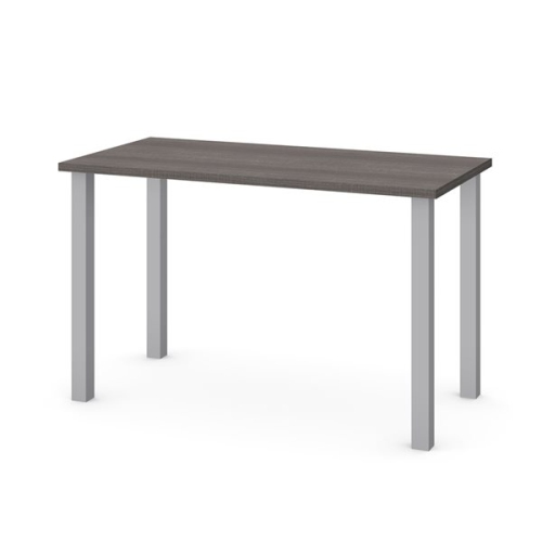 Bureau avec table de 48&nbsp;po Universel de Bestar avec pattes carrées en métal - Gris écorce