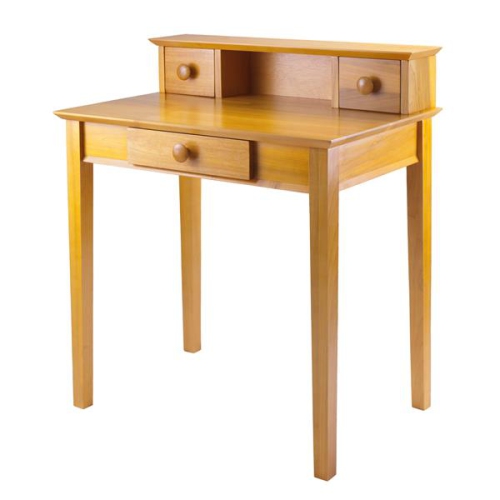 Winsome Wood Studio – Bureau de travail de 30 x 35&nbsp;po au fini miel avec étagère