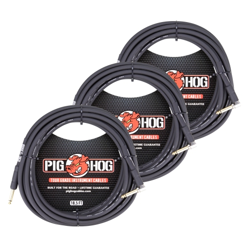 PIG HOG  3X Tour Grade 18.5Ft 1/4"-1/4" Cables - Straight to Right Angle