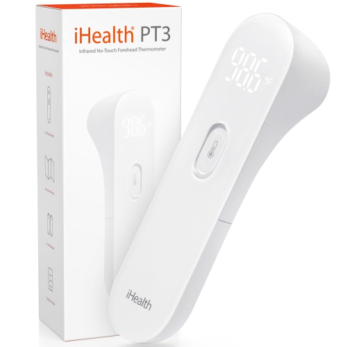 iHealth Non-Contact Infrared Forehead Thermometer - Digital Thermometer for Adults, Kids, and Babies with 3 Ultra-Sensitive Sensors