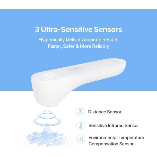 iHealth Non-Contact Infrared Forehead Thermometer - Digital Thermometer for Adults, Kids, and Babies with 3 Ultra-Sensitive Sensors