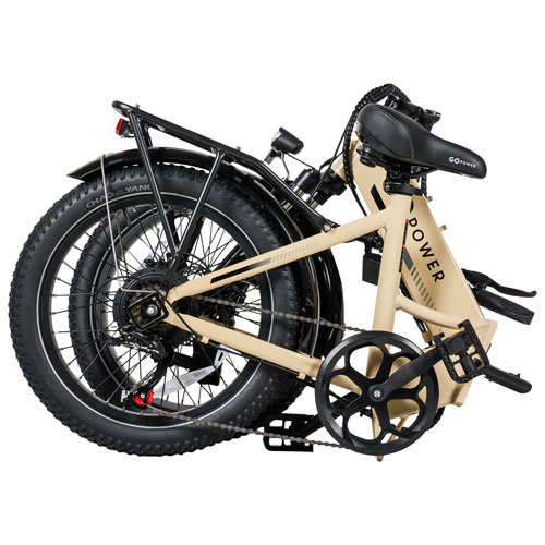 GoPowerBike GoPlus Step-Through Fat-Tire Electric Cruiser Bike (500W Motor/80km Range/32 km/h Top Speed)- Sand