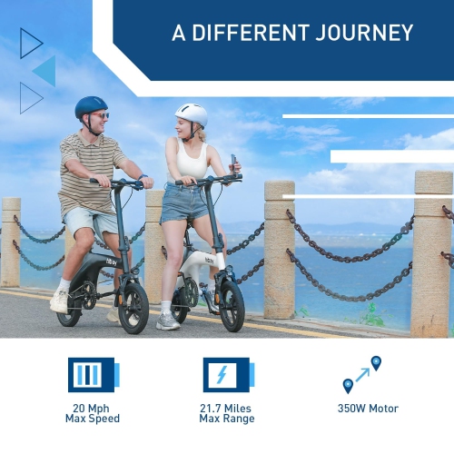Hiboy C1 Electric Bike for Adults, 32KM/H 70KM Range Foldable Ebike, 500W Peak Motor, 36V 7.8Ah Removable Battery, 14" Tire Electric Bicycle UL 2849
