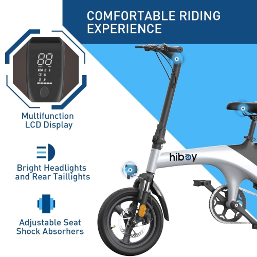 Hiboy C1 Electric Bike for Adults, 32KM/H 70KM Range Foldable Ebike, 500W Peak Motor, 36V 7.8Ah Removable Battery, 14" Tire Electric Bicycle UL 2849