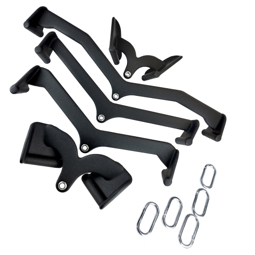 GEARFORFIT  Gff Urethane 5-Piece Lat Pull-Down Attachment Set - Ergonomic Urethane Hand Grips