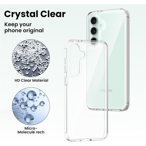 ORNARTO Conçu pour le Galaxy S24 FE de 6,7 po - Boîtier en PC rigide antichoc, non jaunissant et résistant aux rayures - Transparent