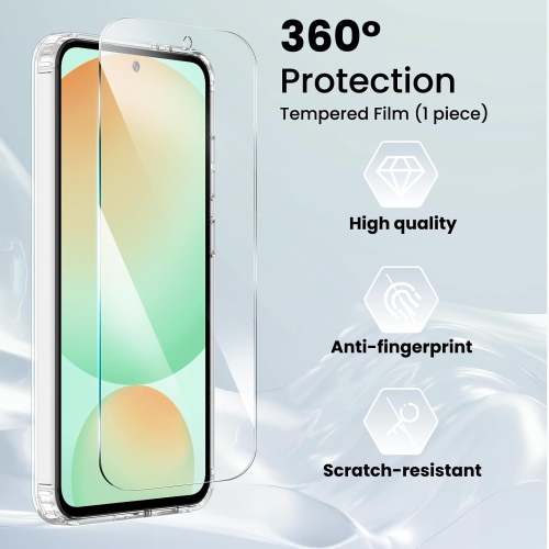 ORNARTO Conçu pour le Galaxy S24 FE de 6,7 po - Boîtier en PC rigide antichoc, non jaunissant et résistant aux rayures - Transparent