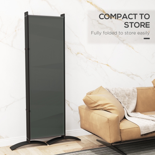 Outsunny 6 Panel Folding Outdoor Privacy Screen, 5.7FT Tall Room Divider with UV30+ Protection, Freestanding Privacy Panel Partition with Stable Base